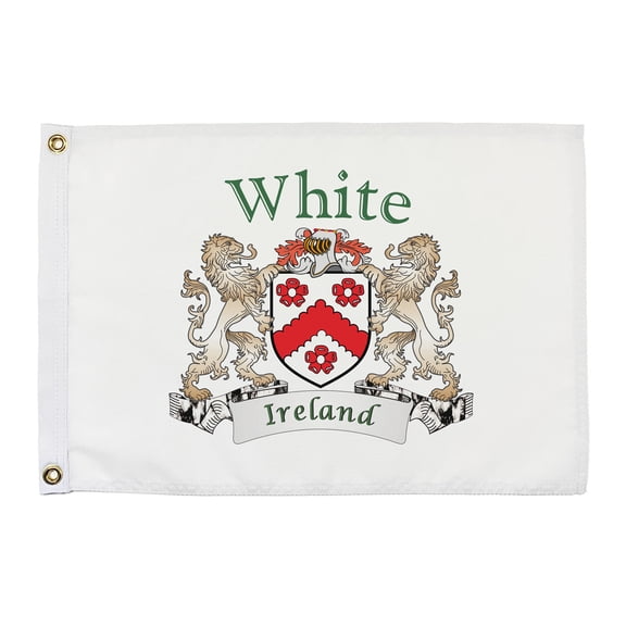 White Irish Coat of Arms Small White Flag - 16"x10.5" inches