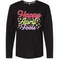 thumbnail image 3 of Inktastic Happy April Fools with Colorful Dots Long Sleeve T-Shirt, 3 of 5