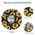 thumbnail image 3 of Shower Caps,Black Yellow Sunflower Pattern Waterproof Shower Cap for Women 4 Pieces,Double Reusable Hair Cover for Shower PEVA Elastic Stretch Hem, 3 of 7