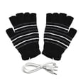 thumbnail image 1 of USB patrón de rayas Calefacción sin dedos de punto de lana Manos Guantes calientes Guantes para Mujeres Hombres Niñas Niños USB Guantes de calefacción, 1 of 2
