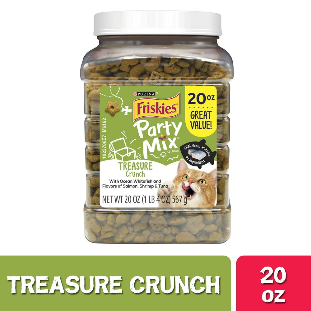 Friskies Cat Treats, Party Mix Treasure Crunch 20 oz. Canister