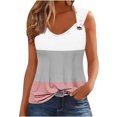thumbnail image 2 of Giftesty Tank Tops for Women Sexy Fashionable Casual Printed Camisole Metal Round Neck Top Blouse, 2 of 5