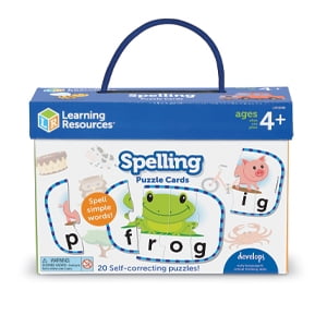 Learning Resources Spelling Puzzle Cards, Kindergarten Readiness, Boys Girls, Ages 4 5 6+