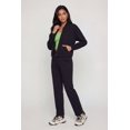 thumbnail image 3 of Women's Zip Front Bubble Hem Hooded Sweatshirt, 3 of 4