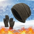 thumbnail image 3 of Men's and Women's Knit Hat and Gloves Set, Thermal Fleece Lined Winter Ear Protection Set, Thickened Warm Two-Piece for Cold Weather, Solid Color Unisex Winter Accessories for Outdoor Activities, 3 of 8