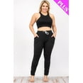 thumbnail image 3 of Curvy Crop Tank Top & Ruched Pants Ensemble, 3 of 10