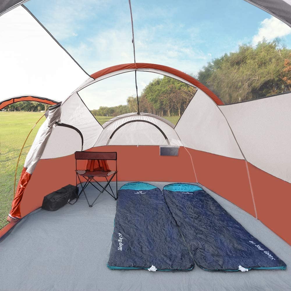 Hikergarden Campros Tent 8 Person Camping Tents Waterproof Windproof Family Tent 5 Large Mesh Windows Double Layer Divided Curtain For Separated Room Portable With Carry Bag For All Seasons Walmart Com Walmart Com