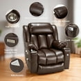 thumbnail image 3 of Power Lift Recliner Leather Chair Sofa with Massage & Heat, Lazy Boy Chair with Cup Holders, USB & Type-C Ports, Remote Control-Brown, 3 of 6