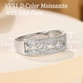 thumbnail image 5 of Newshe Jewellery Wide Moissanite Wedding Bands for Woman Vintage Eternity Rings D Color VVS1 Princess Round Size 10, 5 of 9