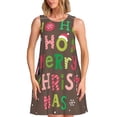 thumbnail image 1 of Fotbe Ho Ho Ho Merry Christmas Vestido de Verano sin Mangas para Mujer – Vestido Midi Línea A, Estilo Camiseta Floral, Vestido Playero Casual y Fluido, 1 of 7