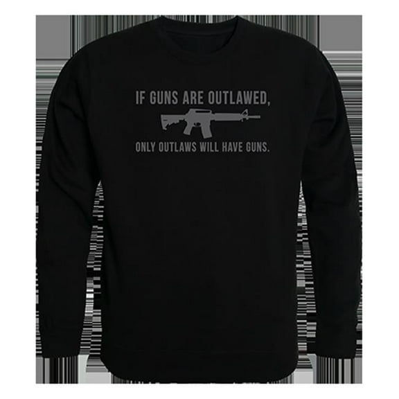 Outlawed Graphic Crew Neck Sweatshirt, Black - Extra Large