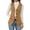 Khaki, variant on Dasayo Blazer Womens Vests Corduroy Business Work Green Open Front Suit Vest Jacket Women L