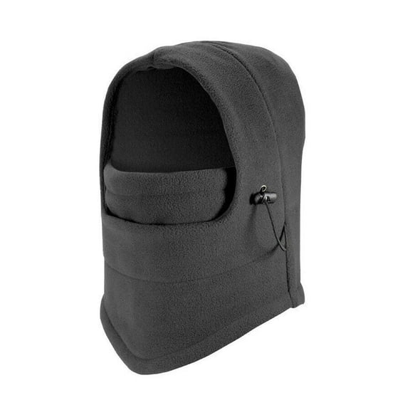 Bike Riding 6 in 1 Thermal Fleece Balaclava Outdoor Ski Masks Cycling Beanies Winter Protector Face Hats Gray