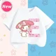 thumbnail image 3 of Camiseta de manga corta para niños con letras de la A a la Z de My Melody Anime, camiseta de algodón de verano para niños de Sanrio, regalo de cumpleaños kawaii suave con forma de corazón para niñas, 3 of 5