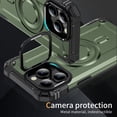 thumbnail image 3 of ELEHOLD for iPhone 13 Pro Max Pro Case, Compatible with Mag safe Accessories, Strong Magnetic Military-Grade Drop Protection Invisible Kickstand Shockproof Protective Phone Case,Armygreen, 3 of 7