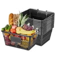 thumbnail image 1 of VEVOR Shopping Baskets, 12 PCS, 21L Stackable PE Plastic Grocery Baskets with Handles, Dense Mesh Structure, Holds up to 20 lbs, Portable for Grocery, Retail, Stores, 1 of 9