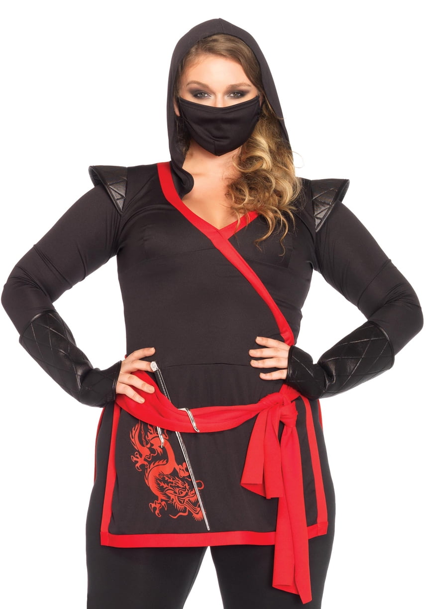 Leg Avenue Women's Plus Size Black Ninja Assassin Costume