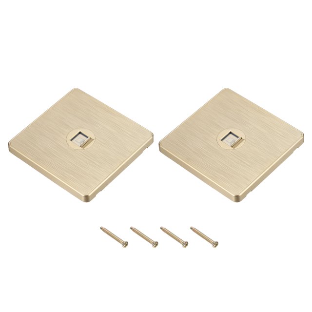 Unique Bargains Ethernet Socket Single Port RJ45 CAT6 Wall Plate Gold Tone for Ethernet Cable Networking Socket Box Pack of 2