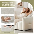 thumbnail image 3 of AISWORD Modern Teddy Boucle Accent Single Sofa Chair, Deep Seat Comfy Armchair with Pillow for Living Room Reading, Beige, 3 of 8