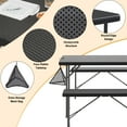 thumbnail image 6 of VECELO 3-Piece Folding Table Set wtih 2 Benches, Indoor Outdoor 4ft Plastic Utility Foldable Table with Hanging Bag, Easy to Assemble, Black, 6 of 10
