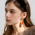thumbnail image 6 of APSVO 18K Gold Plated Nature Healing Stone Drop Earrings for Women Hypoallergenic Fishhoop Orange Dangle Earrings Birthday Graduation Jewelry Gifts Teen Mom Girlfriend Wife Her Ideas, 6 of 7