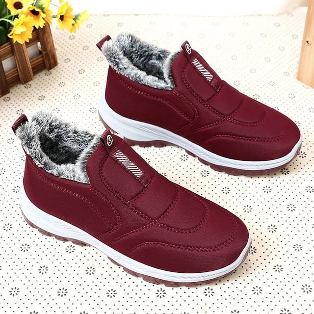 Zapatos de invierno para mujer, botas de algodón grueso con forro polar, zapatos de madre, zapatos de hombre y mujer, los mismos zapatos de hombre de siempre, zapatos de algodón