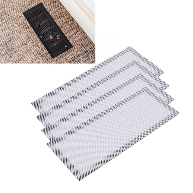 Floor Register Mesh Cover, 4pcs PVC Magnetic Vent Screen, Ultra Fine Hole Design, Easy Installation for Home Wall Ceiling, with Simple Magnetic Suction