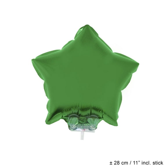 Balloon-Foil-Star on Stick 11"x11"-Grn