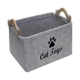 thumbnail image 2 of Organizador de juguetes para perros, contenedor grande multiusos con asas, organizador de pecho de juguete para niños, cesta de fieltro para mascotas, Gris Yinane Contenedor de cesta de almacenamiento, 2 of 8