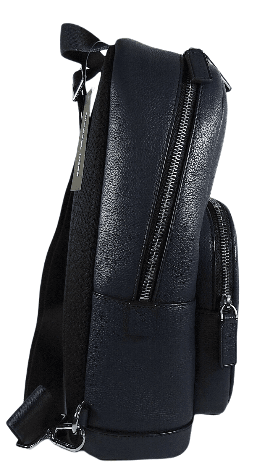 Michael Kors Mens Cooper Medium Pebbled Leather Navy Commuter Slingpack Book Bag