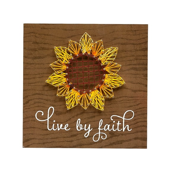 Live by Faith Sunflower String Art Craft