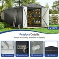 thumbnail image 6 of NETAJE 8x12 FT Outdoor Metal Shed with Updated Aluminum Frame, Storage Shed with Lockable Doors & Sliding Roof for Backyard, Garden, Gray, 6 of 8