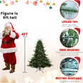 thumbnail image 3 of JERFIT 5ft Pre-Lit Christmas Tree with 800 Warm White LED Lights, 1129 Realistic PE/PVC Tips, Hinged Branches for Easy Setup, Metal Stand, Full Shape for Large Room Holiday Decor, 3 of 5