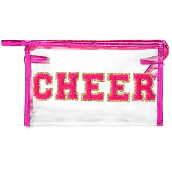 2ooya Transparent Toiletry Bag, Large Capacity Organizer for Summer Travel, Rose Red,1 Count