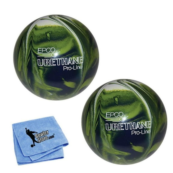 EPCO Duckpin Bowling Balls- Urethane - Lime Green, White  Navy (5 inch- 3lbs. 12 oz.) 2 Balls