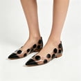 thumbnail image 3 of FSJ Women Pointed Toe Flats, Transparent PVC Slip On Shoes with Colorful Polka Dots, Low Heels for Casual Wear Size 6.5 Black, 3 of 4