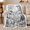 Black and White Deer Woodland, variant on Printed Flannel Throw Blanket with Wolf Elk Trout River Wilderness Pinecones Paw Print
