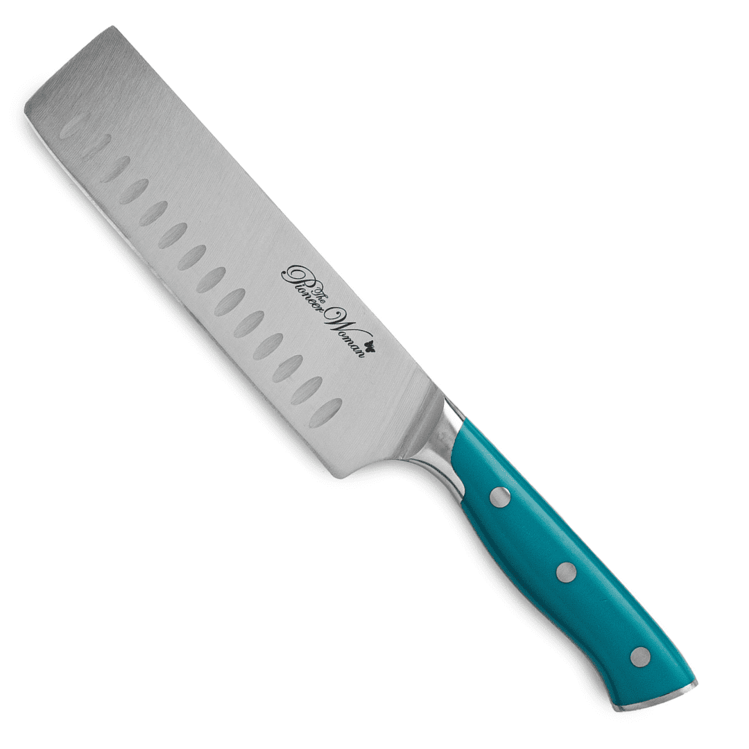The Pioneer Woman Pioneer Signature 6.5-Inch Stainless Steel Nakiri Knife, Teal