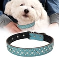 thumbnail image 3 of Flmtop Pet Collar Rhinestone Inlaid Adjustable Cowhide Decorative Puppy Necklace for Daily Life Red, 3 of 9