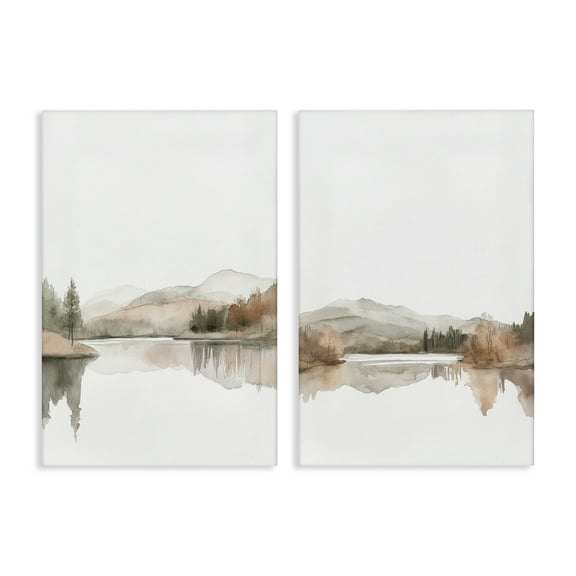 Stupell Industries Softly Flowing Landscape 2 Piece Canvas Wall Art Set design by Mona Grace, 24 x 16