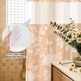 thumbnail image 4 of No Hook Shower Curtain, Orange Flowers Shower Curtains for Bathroom with See Through Top Window, Farmhouse Botanical Floral Butterfly Waterproof & Washable Bath Curtain Stall 48"x72", 4 of 9