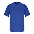 thumbnail image 6 of CYRBOKO Polos for Boys, Casual Henley Summer Comfy Short Sleeve Tops Blue Size 13-14 T, 6 of 8