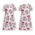 thumbnail image 3 of Bixox Robe d'Été à Manches Courtes pour Femmes Robe Ample Longueur Genou avec Poches-Caring Vache, 3 of 7