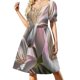 thumbnail image 1 of Hermosas lirios rosas y blancos Arte digital. Vestido de manga corta Vestidos Falda de mujer, 1 of 6