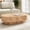 Beige Burl, variant on Gelloan 43.7" Oval Coffee Table, Modern Drum Burl Coffee Tables for Living Room 43.7" Mid Century Wooden Pedestal Accent Small Center Apartment Easy Assembly,Burl