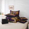 thumbnail image 4 of Bear Cabin Lodge Comforter Set 7 Pcs Full,Christmas Farmhouse Bed in a Bag,Western Bedding,Rustic Woodland Animals Wildlife Hunting Theme Flat Fitted Sheet,Purple, 4 of 5