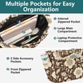 thumbnail image 3 of FORMRS Tote Bag for Women Quilted Large Capacity Travel Work Carry On Shoulder Handbag, Brown Floral, 3 of 7