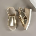 thumbnail image 4 of BONIXOOM Womens Sandals Clearance Fall Buckle Platform Casual Fashion Womens Shoes Gold Size 9, 4 of 9