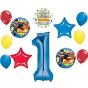 Superman 1st Birthday Party Supplies Superhero Balloon Bouquet Decorations