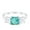Paraiba Tourmaline CZ, variant on 3 Stone Princess Cut Engagement Ring Tanzanite CZ 925 Sterling Silver Size 4